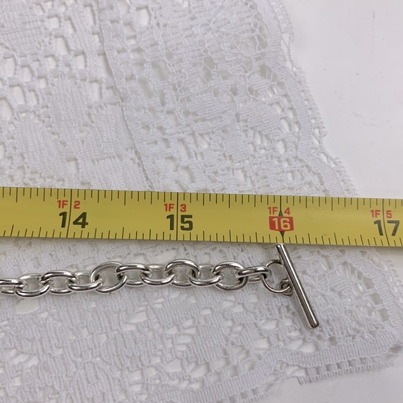 Silver Choker Link necklace Cheerleading Megaphone charm 16” - Picture 8 of 11